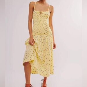 Free People Lavender Daze Dress Strawberry Lemon Combo Sz XS‎ Spring Feminine
